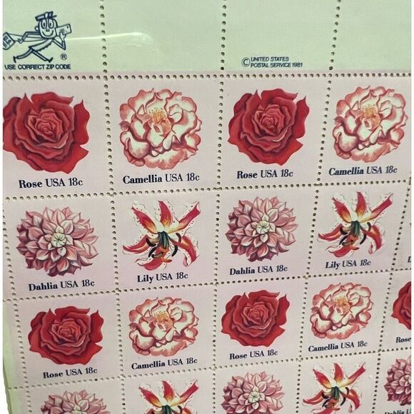 MNH Scott #1876-1878 Flower Stamps Sheet of 50 18 Cent Stamps - Picture 2 of 2